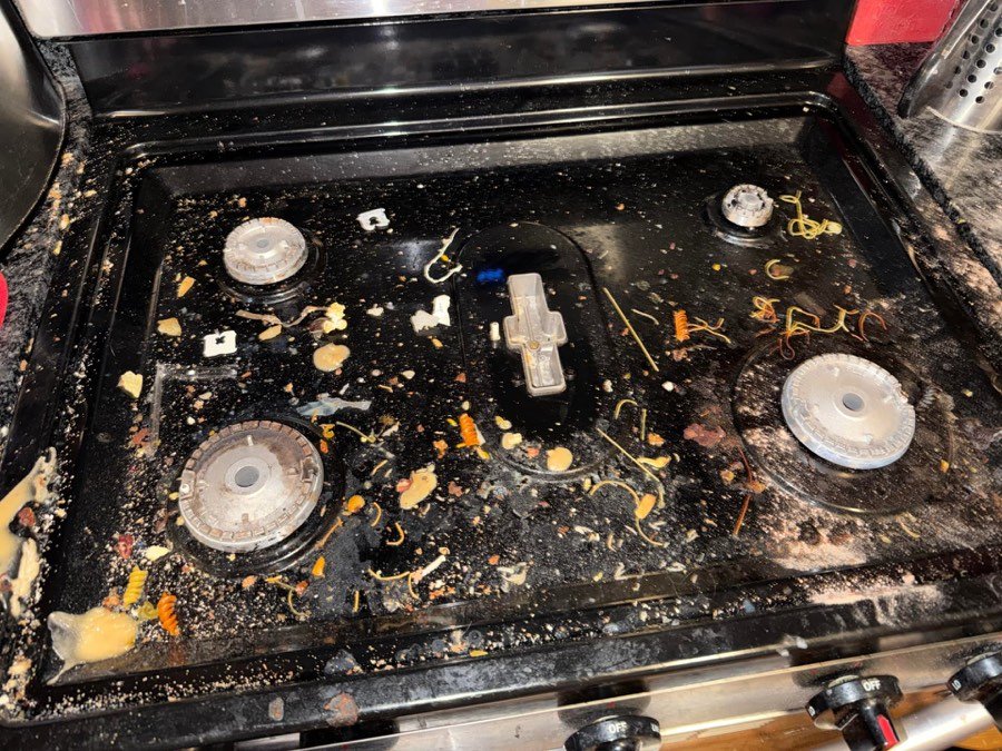 Gas stovetop before
